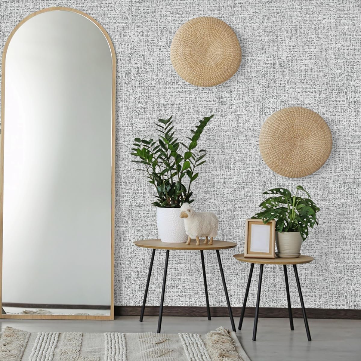 ORON DECO Self-Adhesive Peel Stick Wallpapers Linen Texture Interior Waterproof PVC Decorative Wall Paper Living Room Household