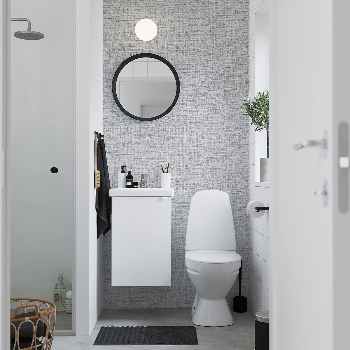 ORON DECO Self-Adhesive Peel Stick Wallpapers Linen Texture Interior Waterproof PVC Decorative Wall Paper Living Room Household