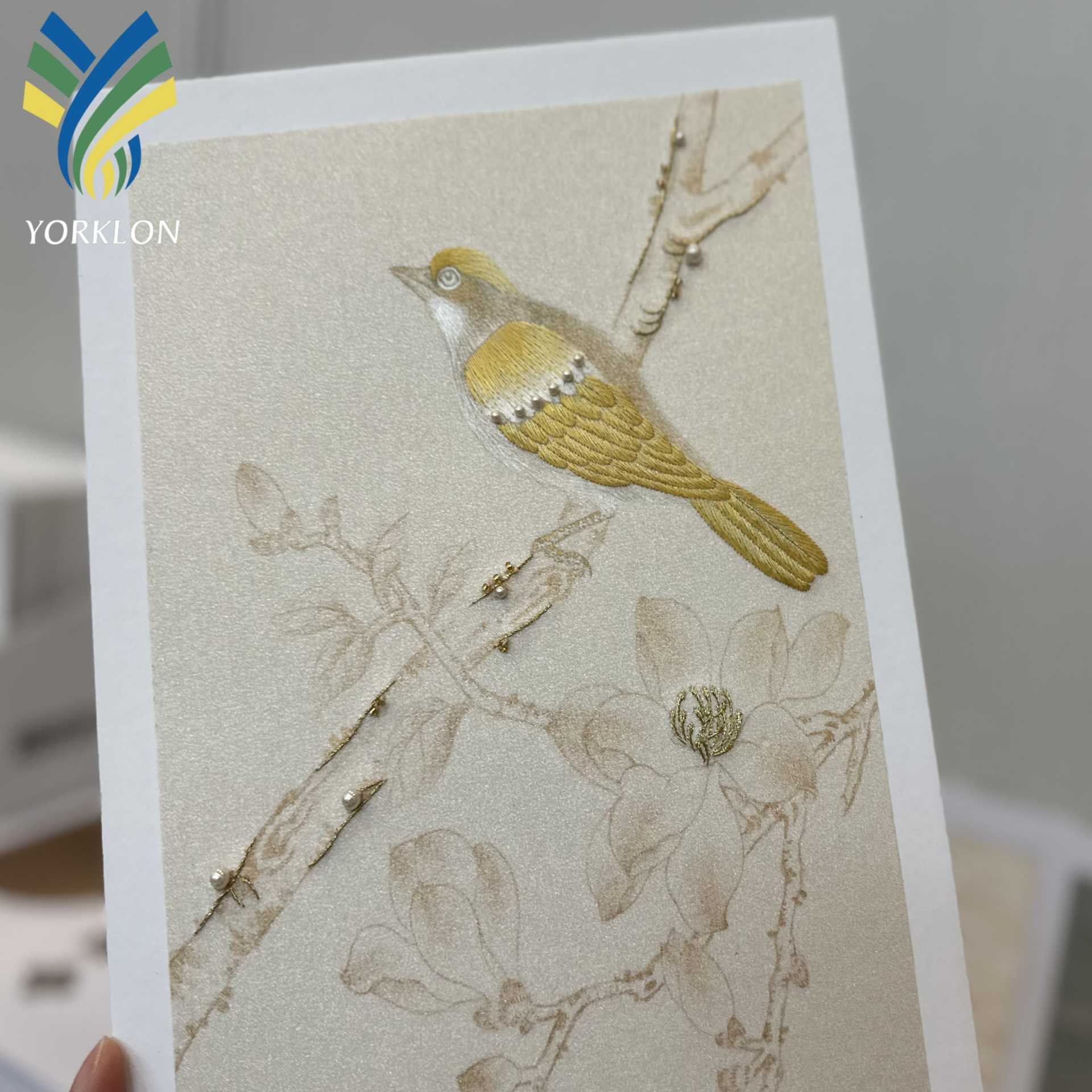 Customized Luxury Chinoiserie Murals Wallpaper Rolls Natural Scenery with Flowers Birds Embroidery Customized Luxury Wallpapers