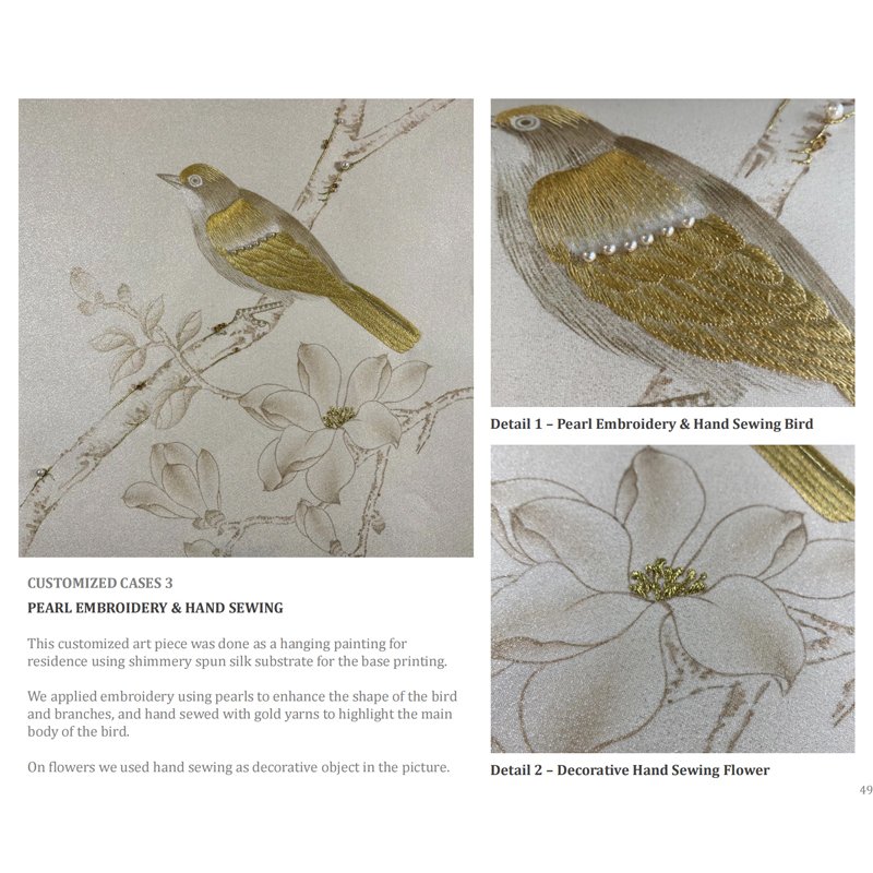 Customized Luxury Chinoiserie Murals Wallpaper Rolls Natural Scenery with Flowers Birds Embroidery Customized Luxury Wallpapers