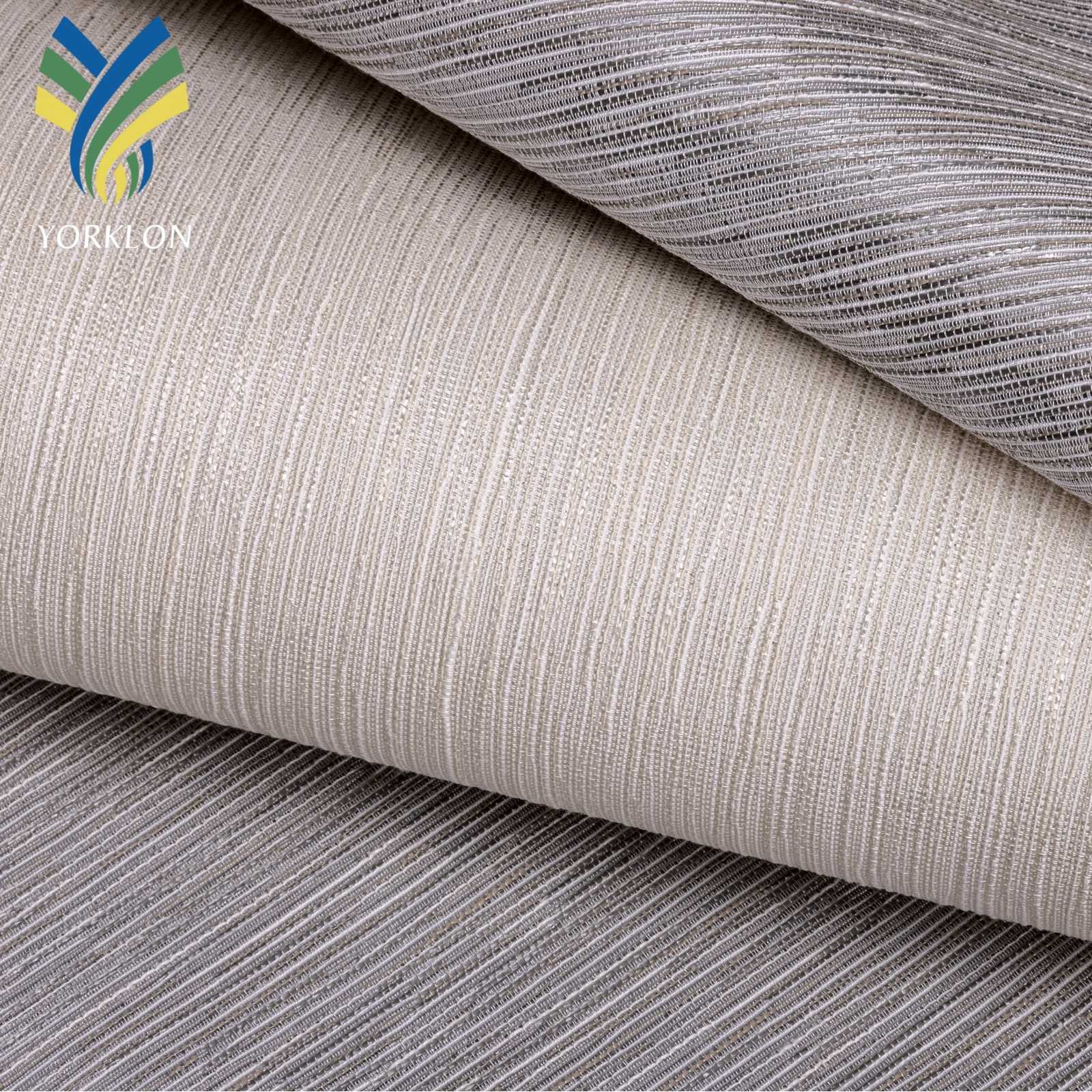 CX 66 Customized Grey Gold Wall Paper Interior Decor Hotel Use PE Weaving Wallcovering Wallpaper