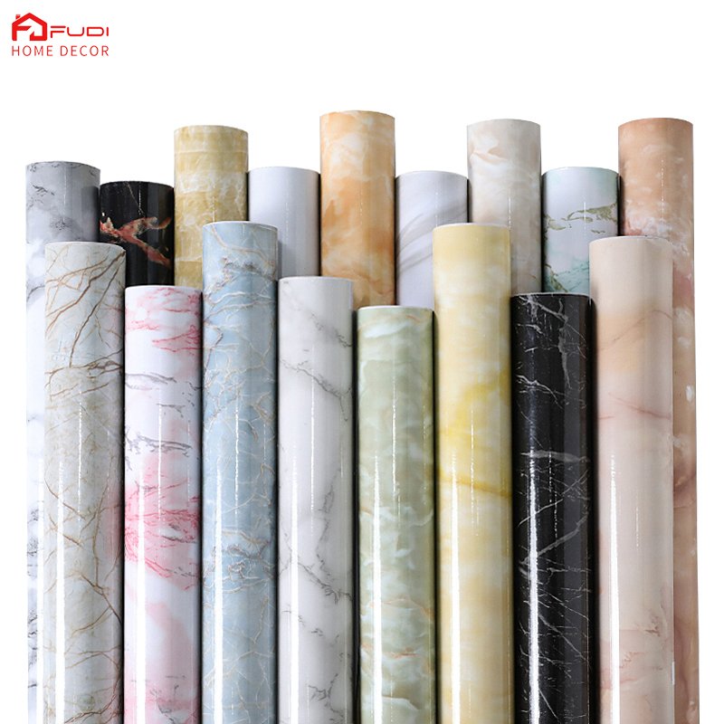 FUDI D9025 Gloasy Dinding Wallpaper Marmer Gloasy