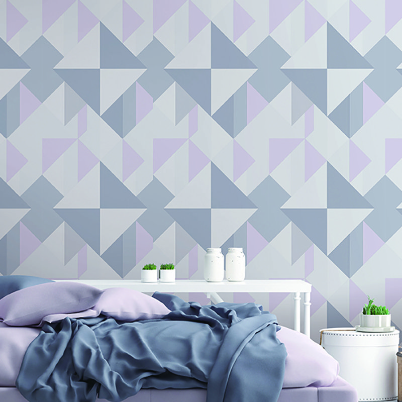 Glitter Geometric Design Non-woven Wallpapers in Interior Design