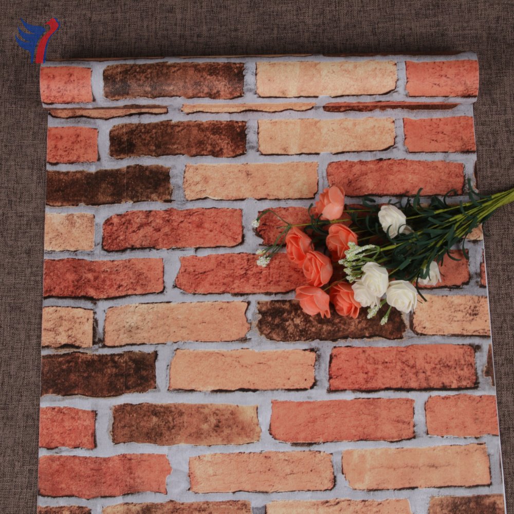 Jinyi H1077 Red Brick Nature Look For Bar Household Interior Modern Design Wall Paper Rolls Wallpaper