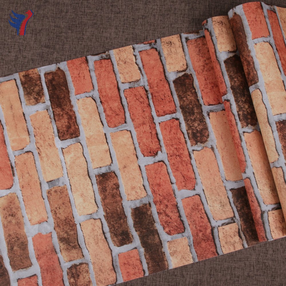 Jinyi H1077 Red Brick Nature Look For Bar Household Interior Modern Design Wall Paper Rolls Wallpaper