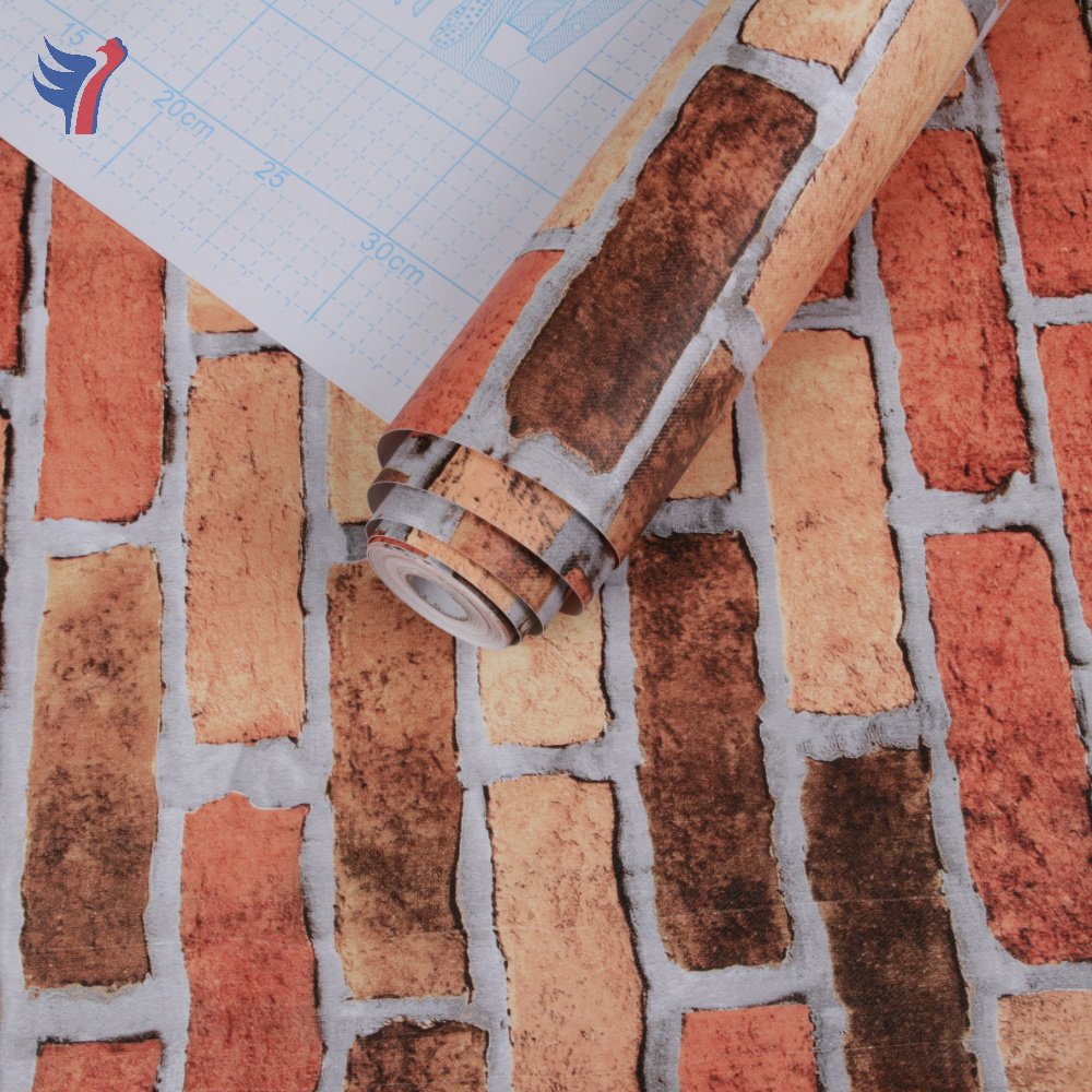 Jinyi H1077 Red Brick Nature Look For Bar Household Interior Modern Design Wall Paper Rolls Wallpaper