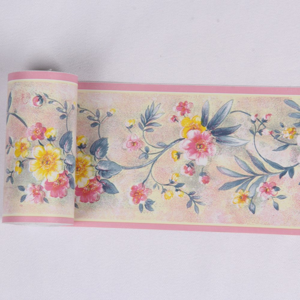 Jinyi B2026 Japanese Flower Vinyl Film Home Design Interior Decor Peel And Stick Roll Up Border Wallpaper