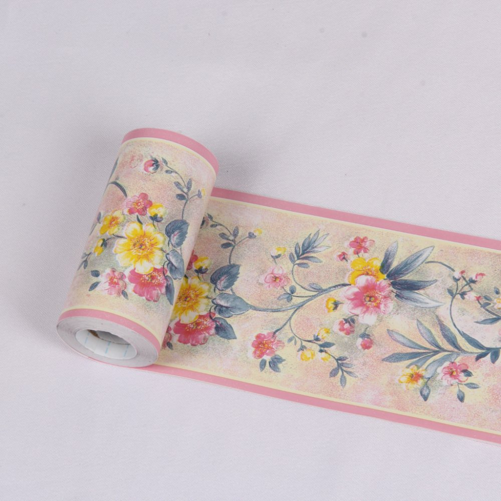 Jinyi B2026 Japanese Flower Vinyl Film Home Design Interior Decor Peel And Stick Roll Up Border Wallpaper