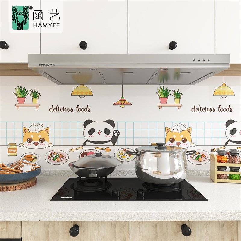 60cm width oil-proof wallpaper carton metallic foil kitchen tile sticker for kitchen wall & furniture decor