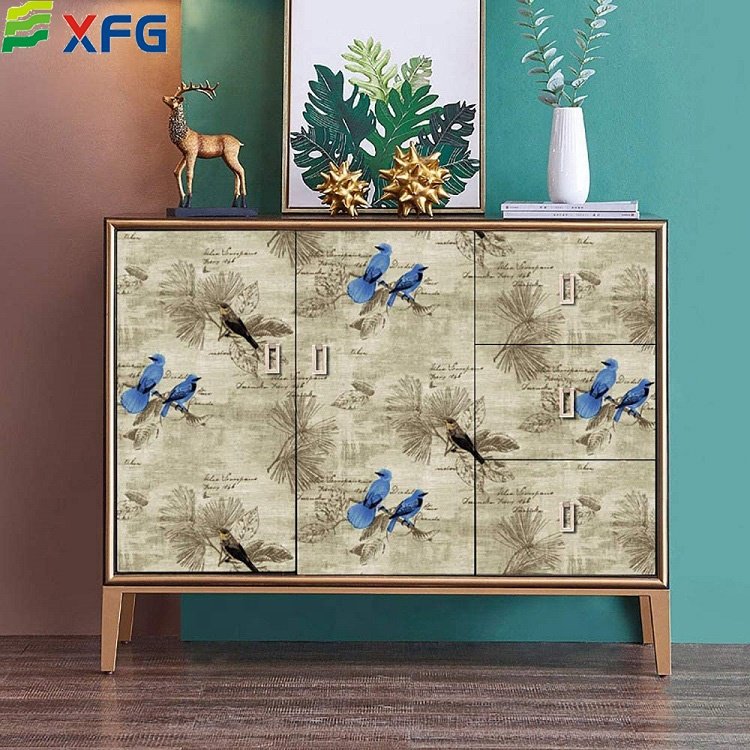Waterproof Wallpaper Rolls for House Cabinet Bedroom Living Room Wall Deco Blue Contact Paper Bird Adhesive Pvc Printing 3 Years