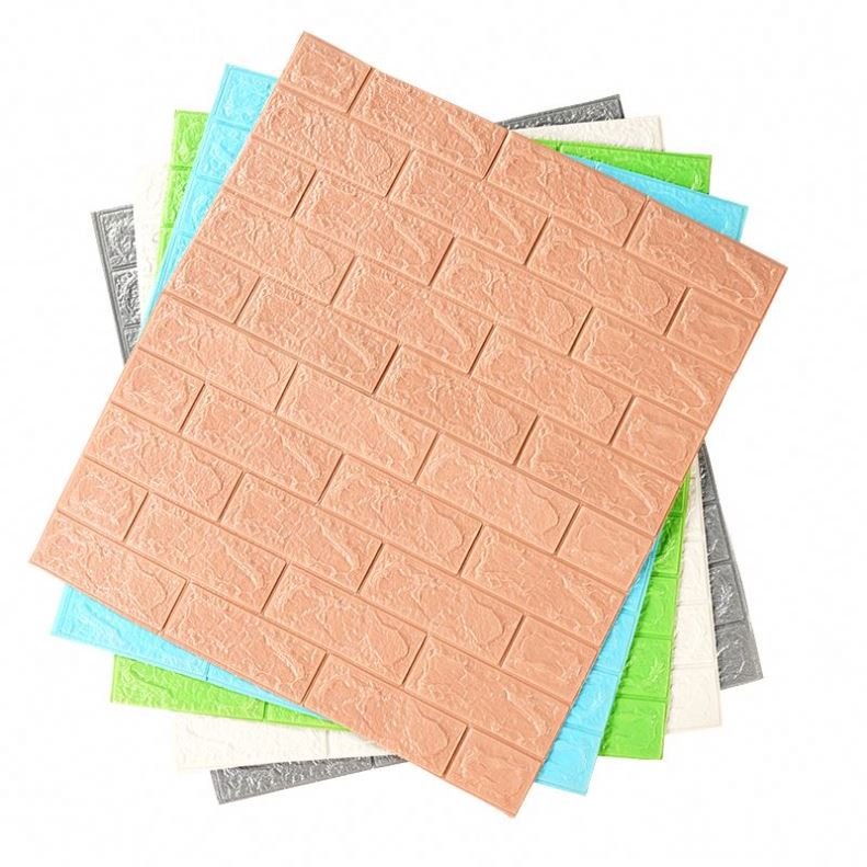 Wholesale 3d brick grain roll photo wallpaper self-adhesive shape home interior door wallpaper wallpap grey