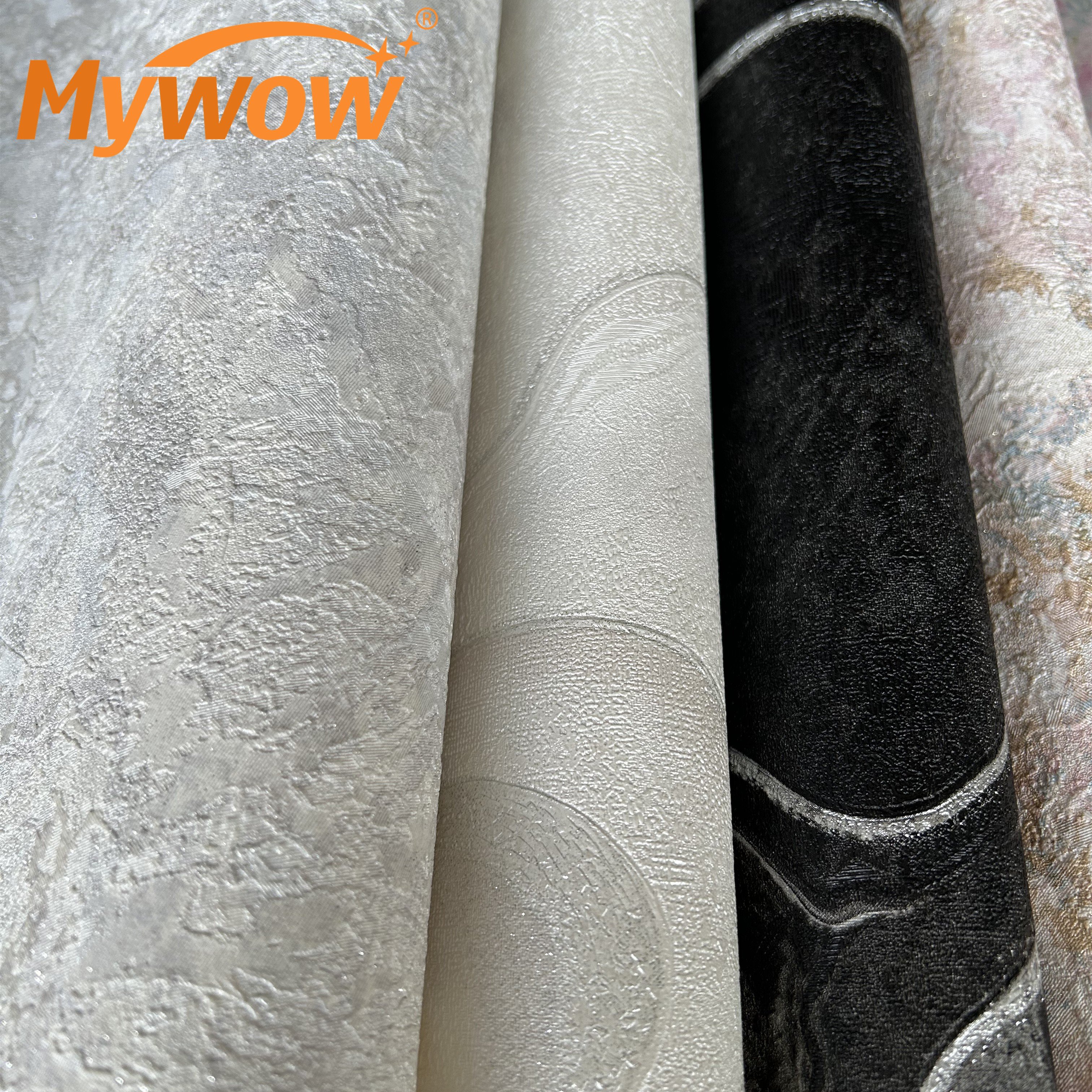 MyWow Colorful Marble Plain Embossed Textured Wallcovering Luxury 3D Big Wallpaper Roll PVC Wallpaper For Interior Decoration