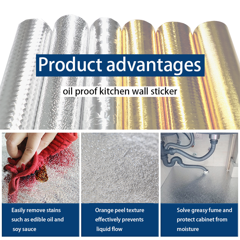 3D Golden Wallpaper Mould-proof Metallic PVC Sheet for Interior House Decor Vinyl Oil-proof Kitchen Wall Paper Rolls
