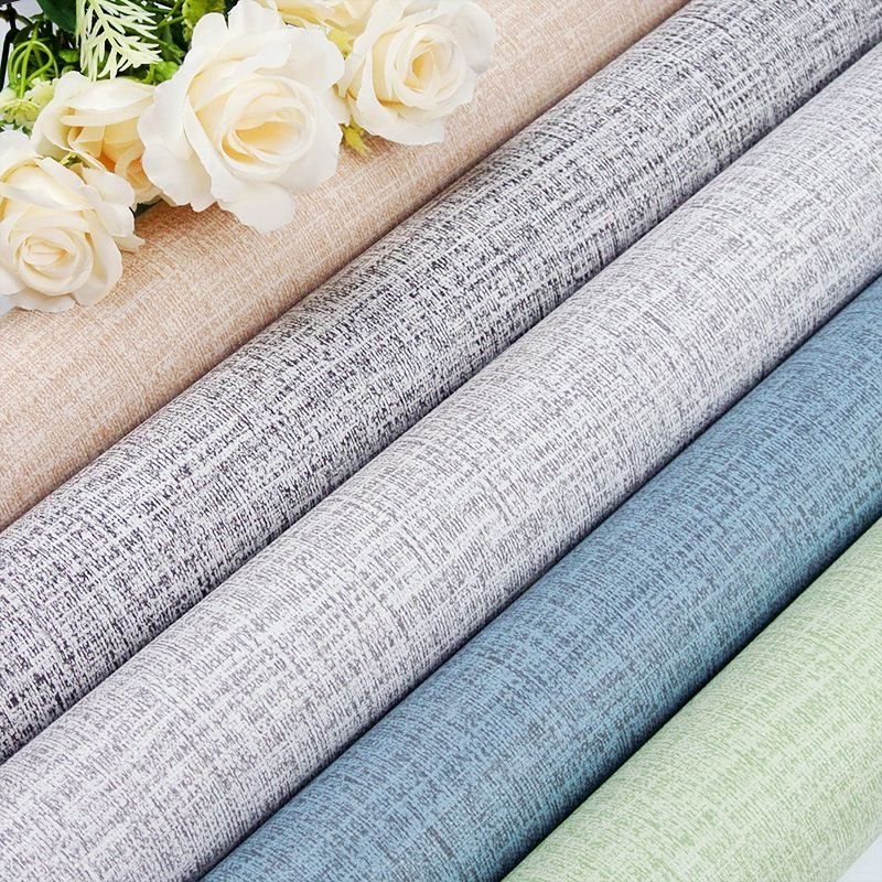 DUUEIHHUER Textured Fabric Linen Wallpaper Rolls Cream Grasscloth Counter Top Liners for Home Decoration