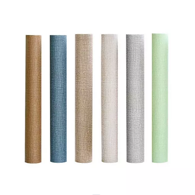 DUUEIHHUER Textured Fabric Linen Wallpaper Rolls Cream Grasscloth Counter Top Liners for Home Decoration