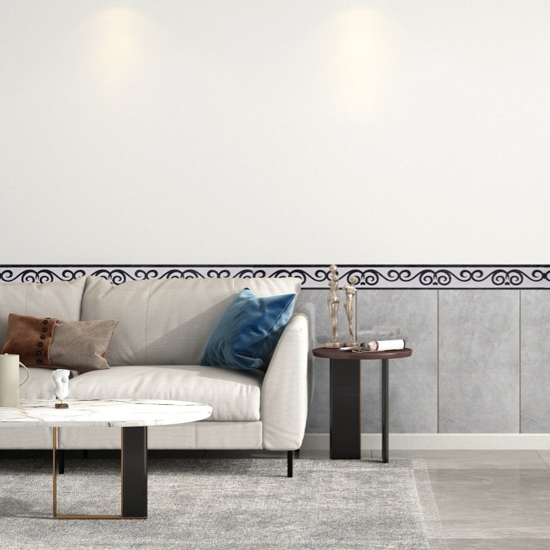 Floral Modern Wall Border Multi Style Self Adhesive Waterproof Wallpaper Rolls For Living Room Bathroom Kitchen