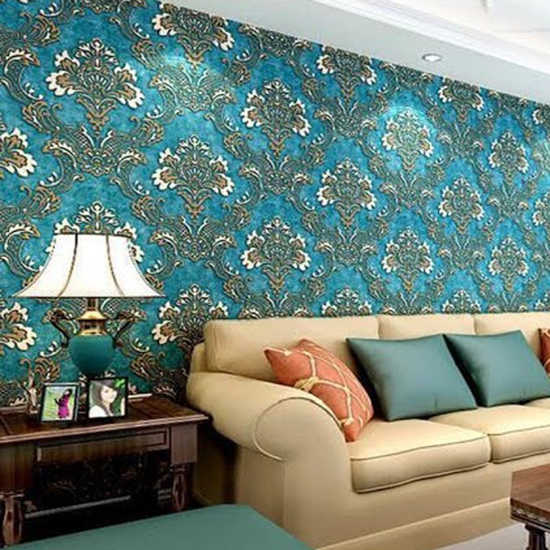 QUYANG Custom Living Room Hotel Waterproof 3d Wall Paper Luxury Suede Wallpaper Big Tree Fabric Wallcloth