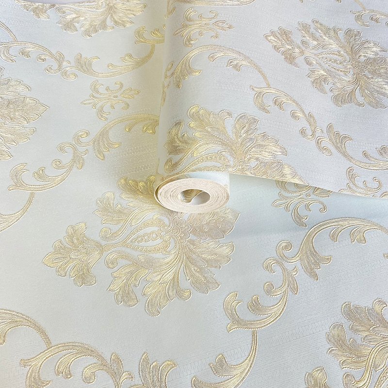 3D home interior wall decoration wallpaper European Damascus non-woven fabric bedroom wallpaper