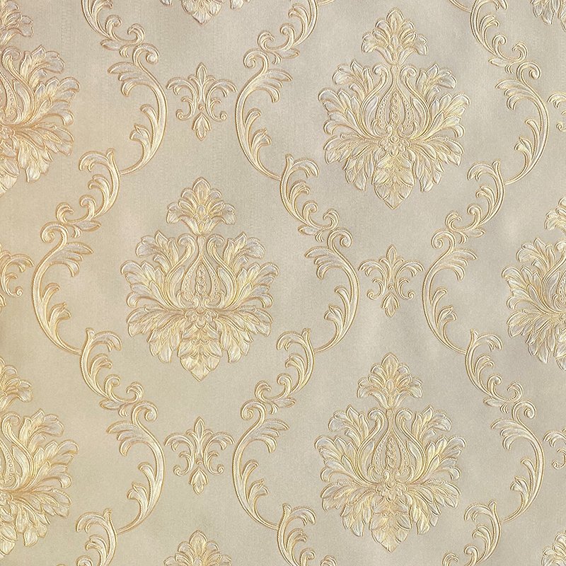 3D home interior wall decoration wallpaper European Damascus non-woven fabric bedroom wallpaper