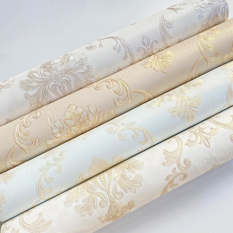 3D home interior wall decoration wallpaper European Damascus non-woven fabric bedroom wallpaper