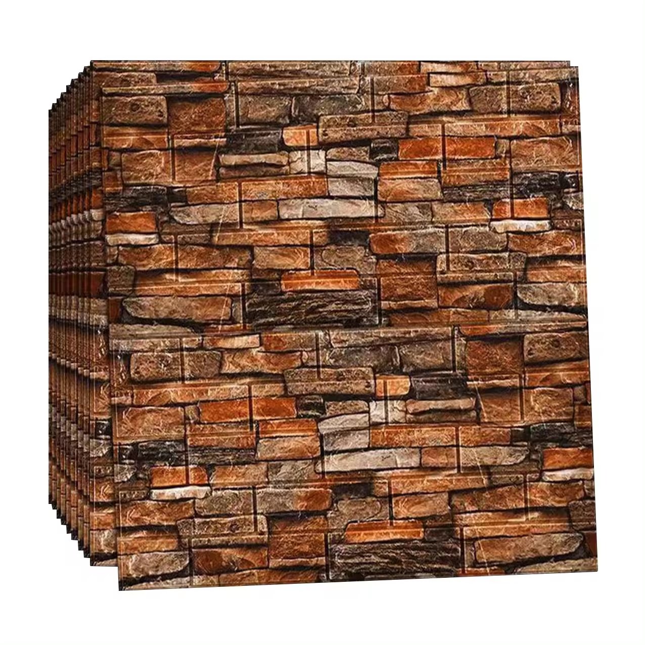 Wholesale 3d brick grain roll photo wallpaper self-adhesive shape home interior door wallpaper wallpap grey