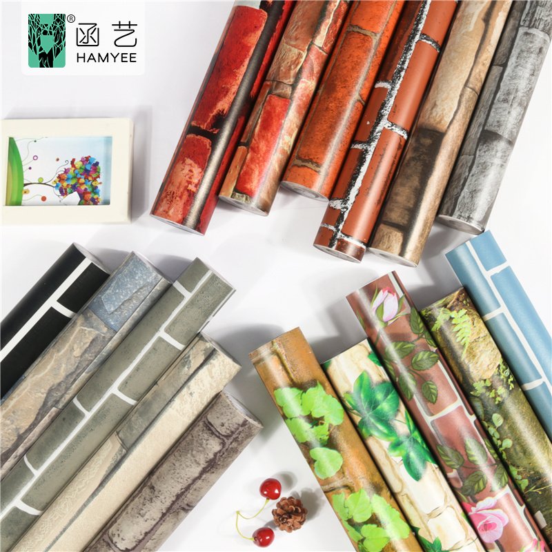 3D brick wallpaper brick pattern wholesale home decoration grey red brick wall paper roll