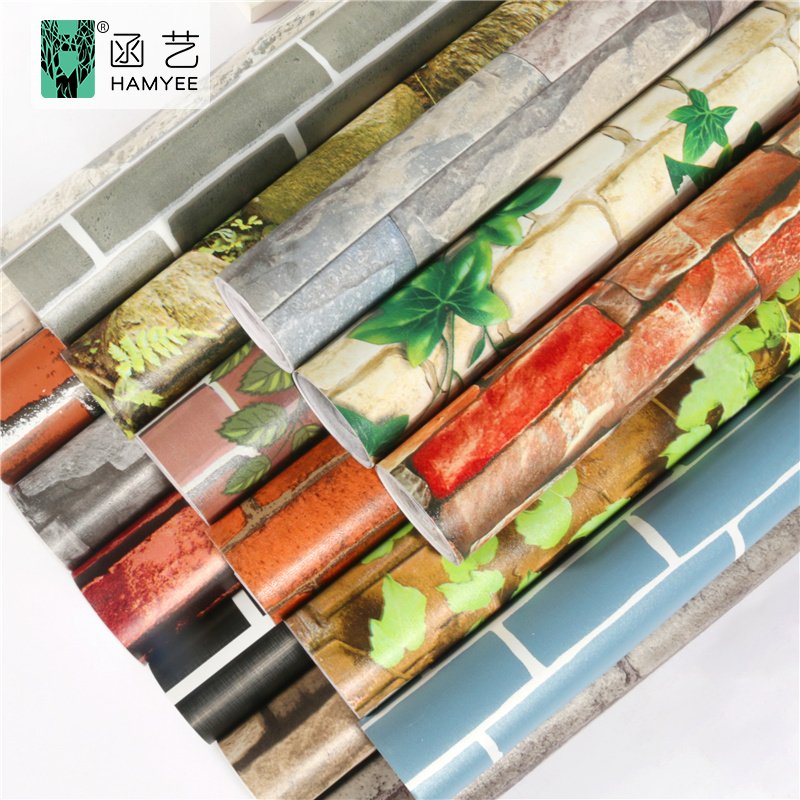 3D brick wallpaper brick pattern wholesale home decoration grey red brick wall paper roll
