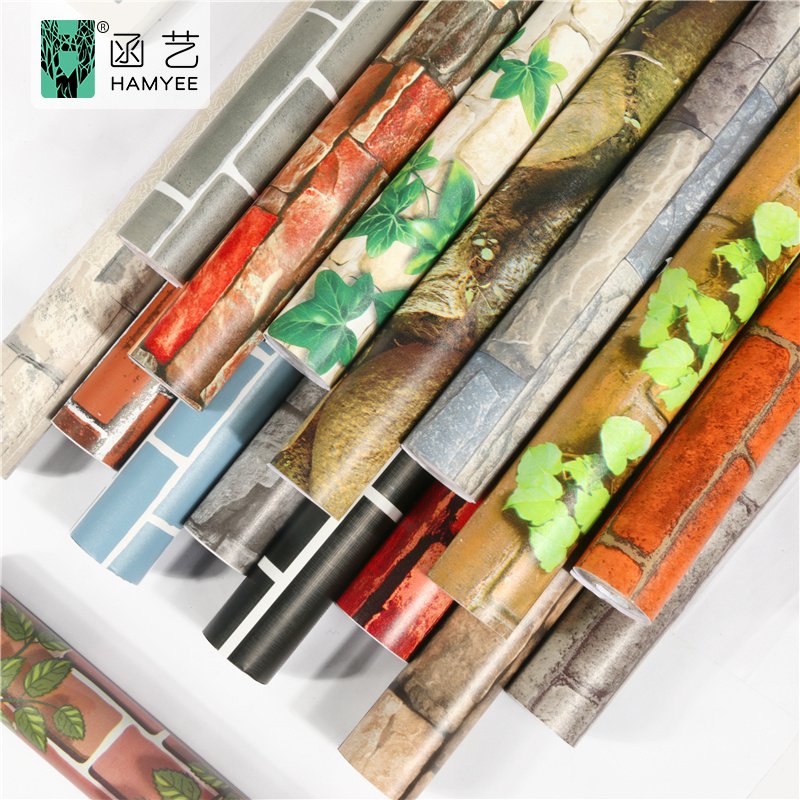 3D brick wallpaper brick pattern wholesale home decoration grey red brick wall paper roll