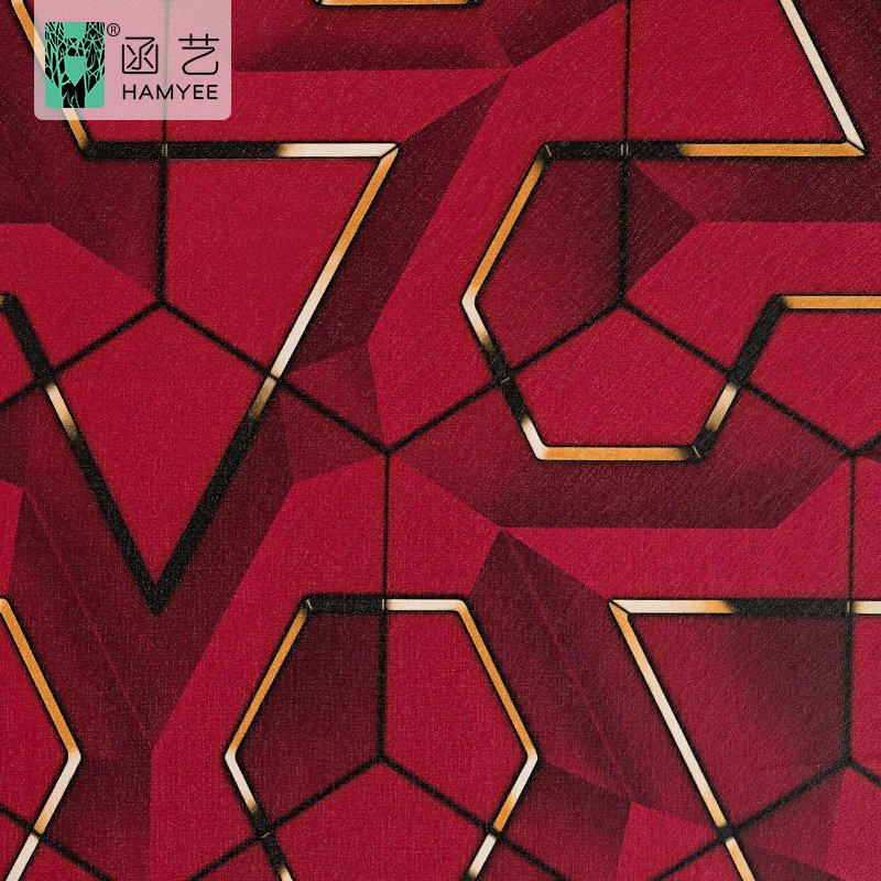 Factory hot selling peel and stick wallpaper 3d geometric wallpaper metallic wall paper golden wallpaper designs