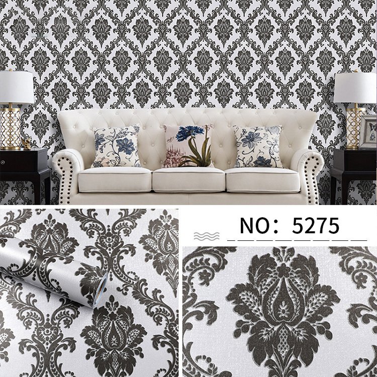 Fancy-fix Europe Style Black And Gold Modern Self Adhesive Wallpaper Roll