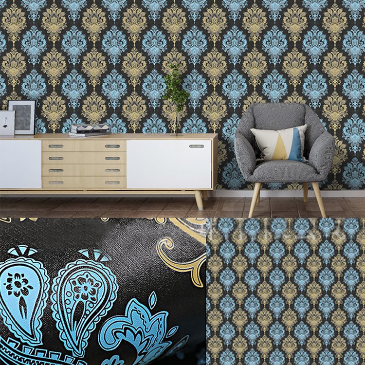 Fancy-fix Europe Style Black And Gold Modern Self Adhesive Wallpaper Roll