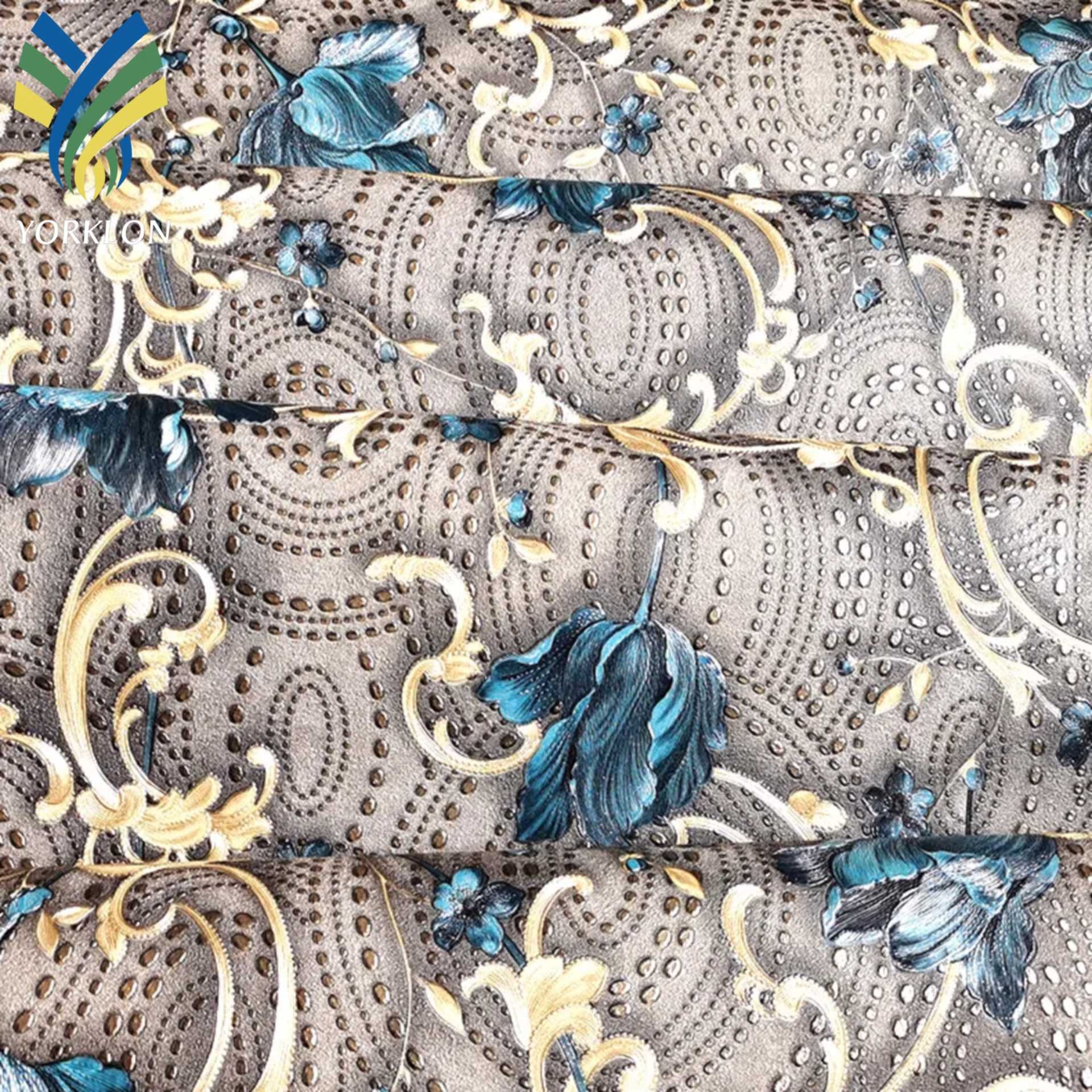 YT-VF 786 Luxury Living Room Wall paper Home Decor Blue Damask PVC 3D 106 Floral Flower Damask Wallpaper