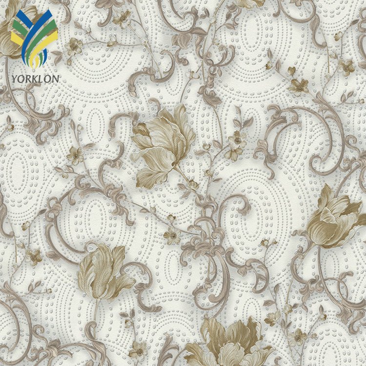 YT-VF 786 Luxury Living Room Wall paper Home Decor Blue Damask PVC 3D 106 Floral Flower Damask Wallpaper