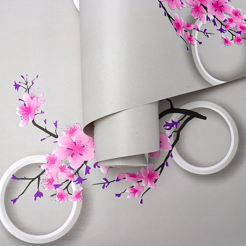 house decor pink floral design interior wallpaper pvc geometric 3d wallpaper home