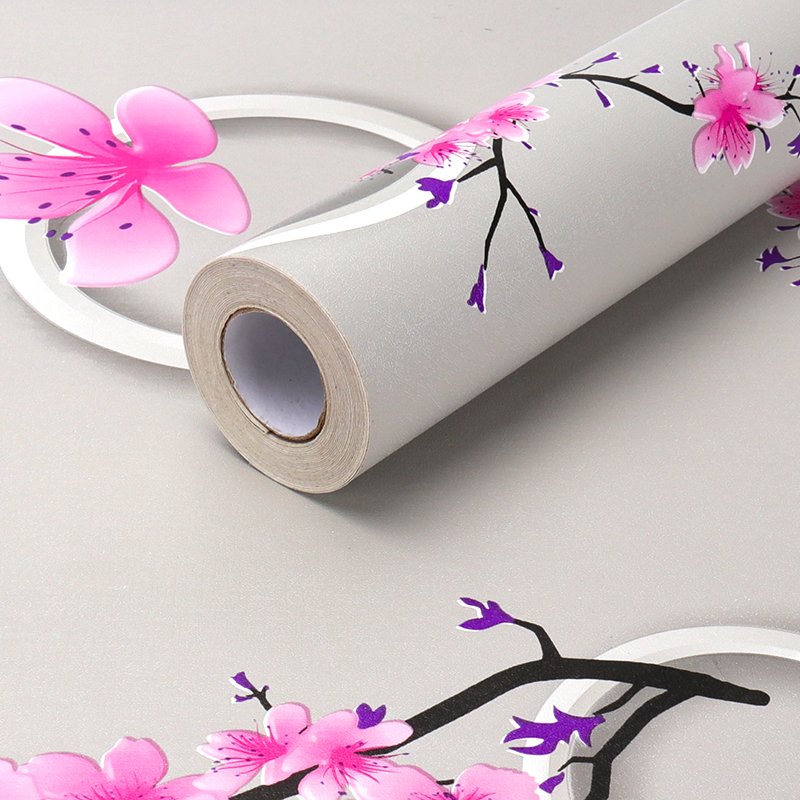 house decor pink floral design interior wallpaper pvc geometric 3d wallpaper home