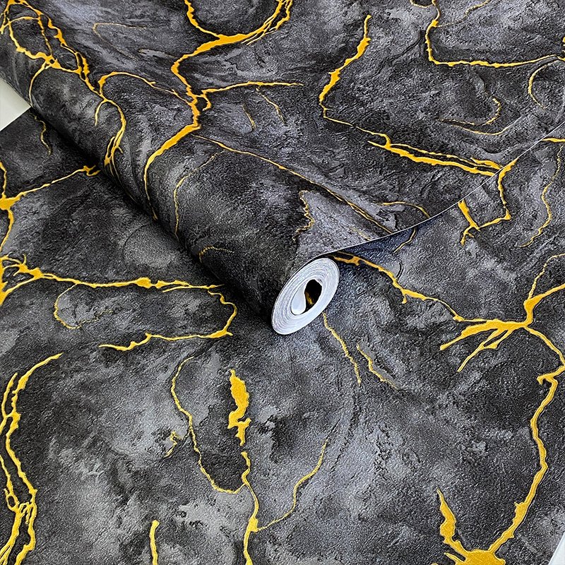 Fashionable hot selling imitation marble texture 3D home decoration wallpaper gilded abstract hotel luxury decoration Wall paper