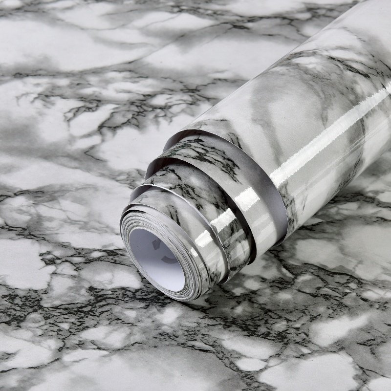 Industrial Modern Style PVC Wallpaper Plastic Marble Texture Decorative Wallpaper Renovation Wallstickers