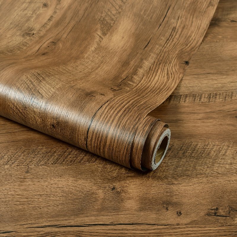 WaterProof PVC 3D Self-Adhesive Wood Grain Decorative Wallpaper Wood Pattern Wall Sticker for Bedroom Living Room and Furniture