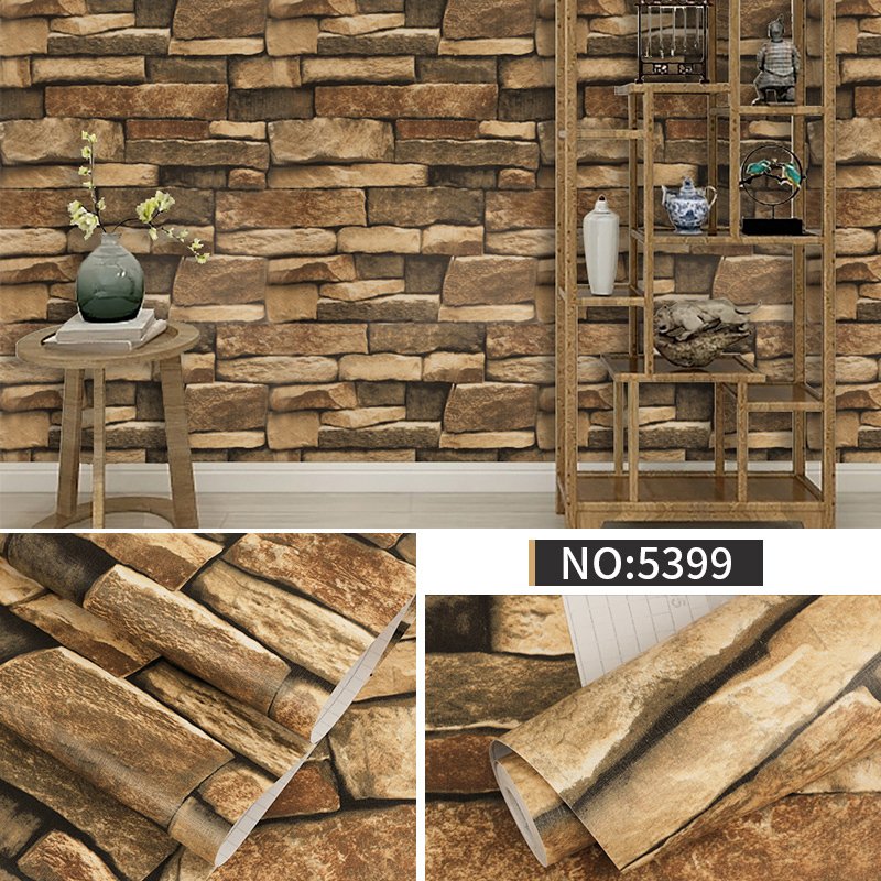 Hot sale modern 3d brick door sticker room wallpaper for home decoration