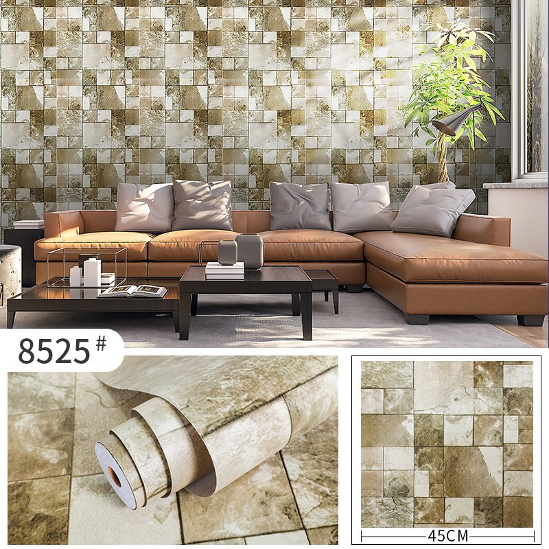 Hot sale modern 3d brick door sticker room wallpaper for home decoration