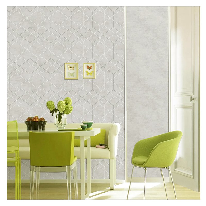 3D geometric line non woven brushing water Self adhesive wallpaper