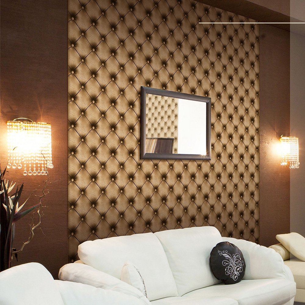Leather-like design pvc 3d wallpaper for home decoration