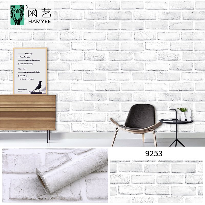 Wholesale 3d red brick style wall papers vinyl pvc wallpaper rolls peel and stick