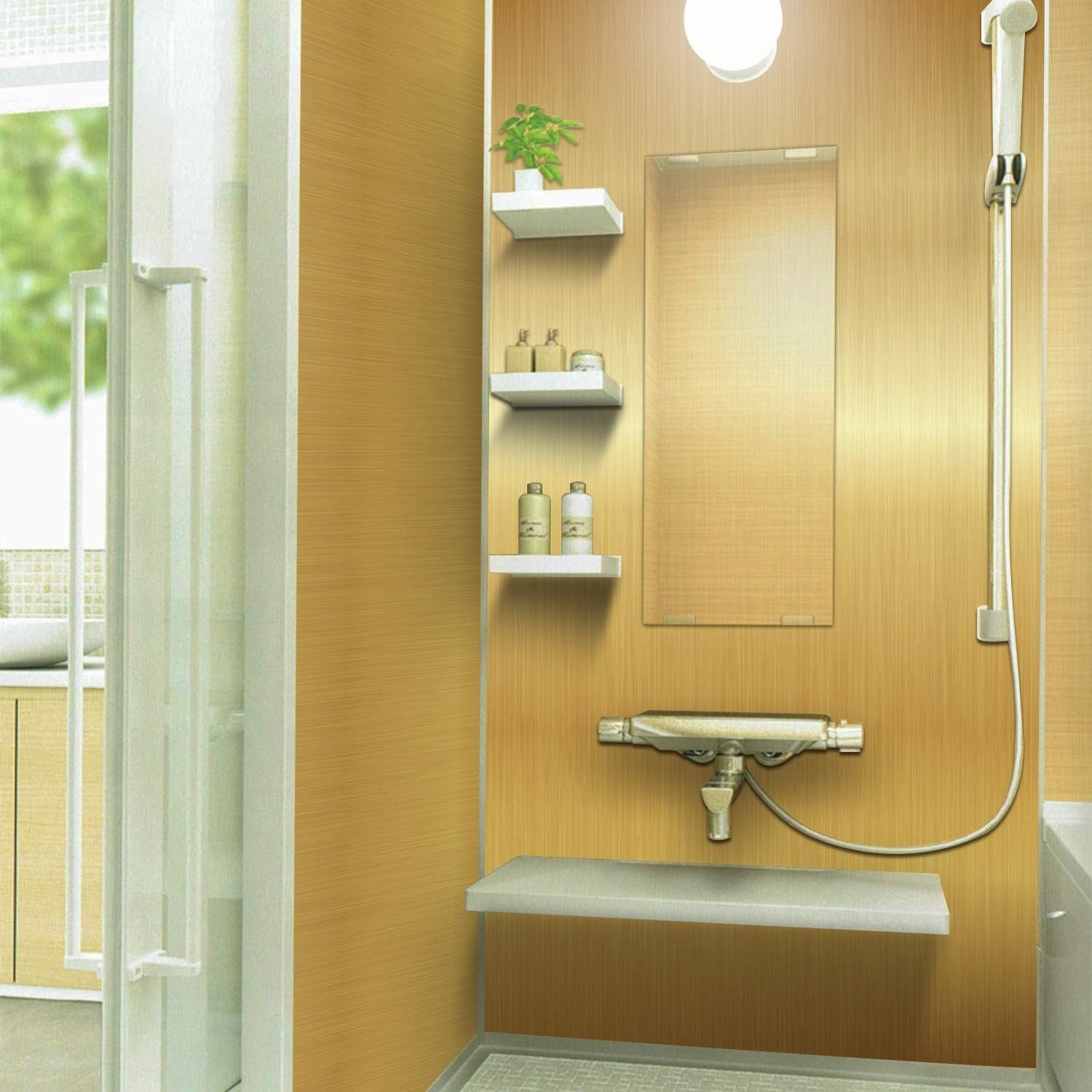 Hot selling Metallic Wallpaper Peel and Stick Gold Stainless Steel Wallpaper Brushed Self Adhesive for Decor Kitchen