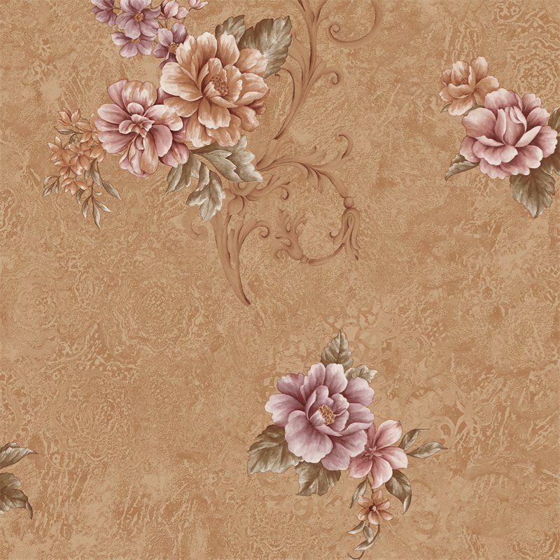 In stock Sell Well Bedroom Living Room Decoration Flower Style Non-Woven Pvc Wallpaper