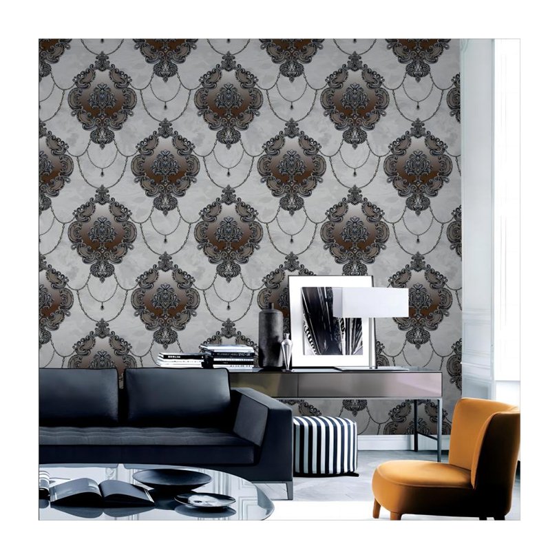 made in china new designs 106 wallpaper home decor 3d damask flower 1.06 wallpapers