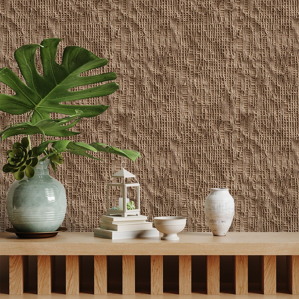 Linen mesh style TV background wall decoration, high-end wallpaper, self-adhesive wallpaper