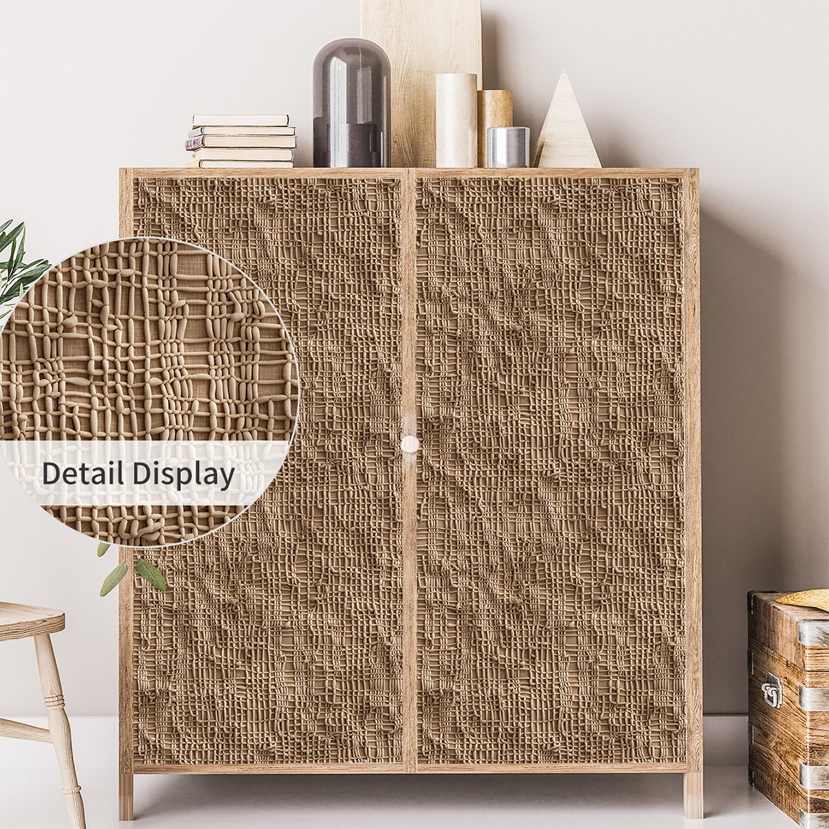 Linen mesh style TV background wall decoration, high-end wallpaper, self-adhesive wallpaper