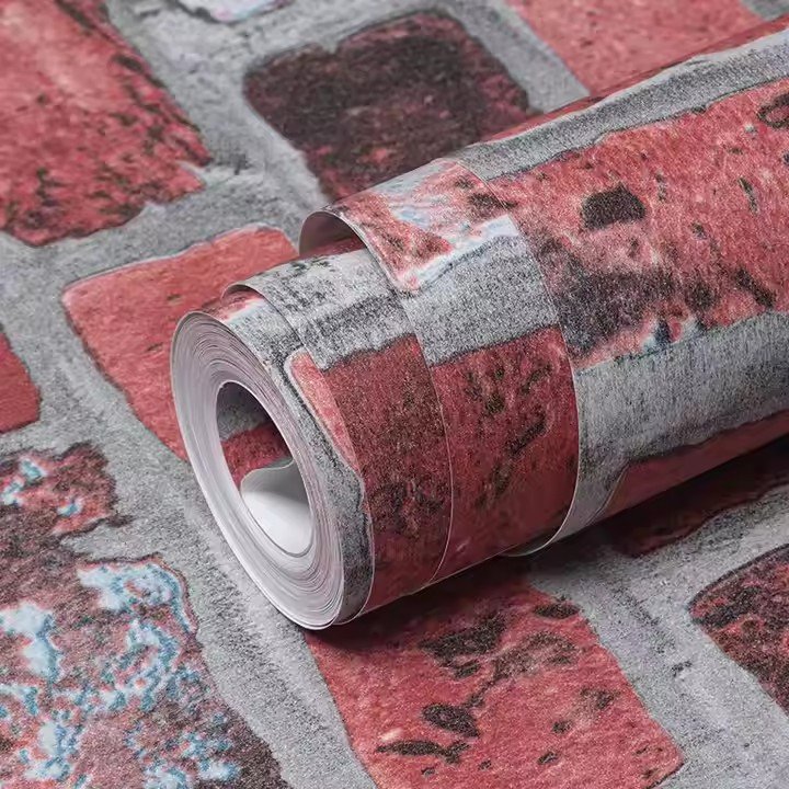 Vintage 3D brick wallpaper for study rooms restaurants hotels cafes classic red brick and gray brick background wallpaper