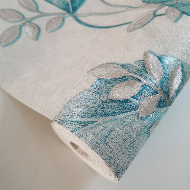 Self-adhesive Light Blue Tree Wallpaper Vinyl Wallpaper Roll Wallpaper Home Decoration Good Quality